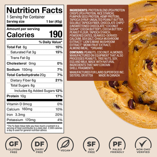 Etiqueta de Laird Superfood con información clara de ingredientes.