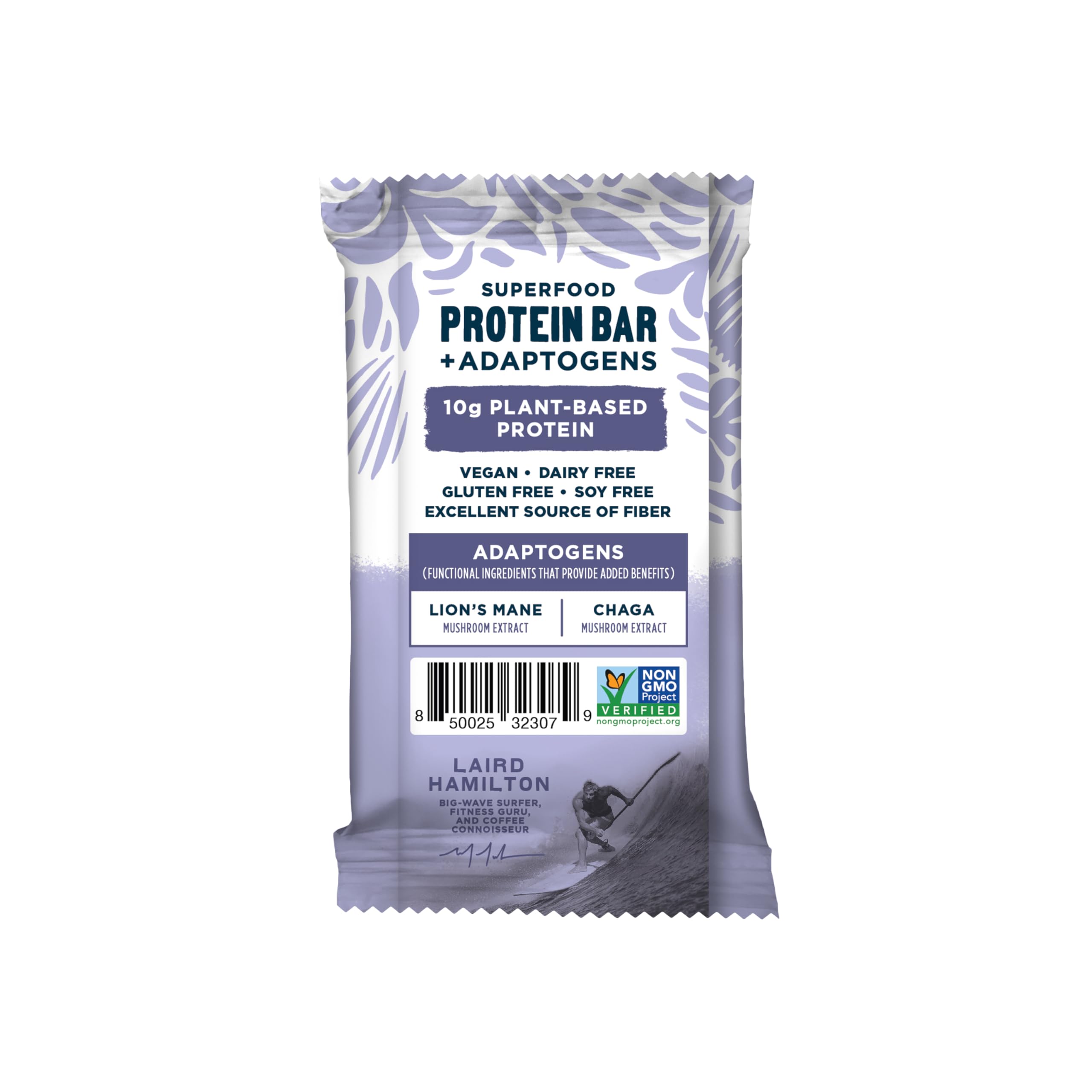 Laird Superfood primer plano textura de la barra para apreciar ingredientes reales