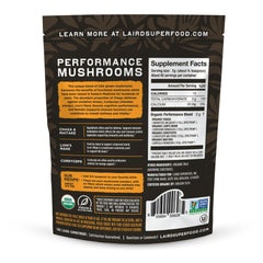 Laird Superfood primer plano de la textura del polvo para mezcla rápida y homogénea