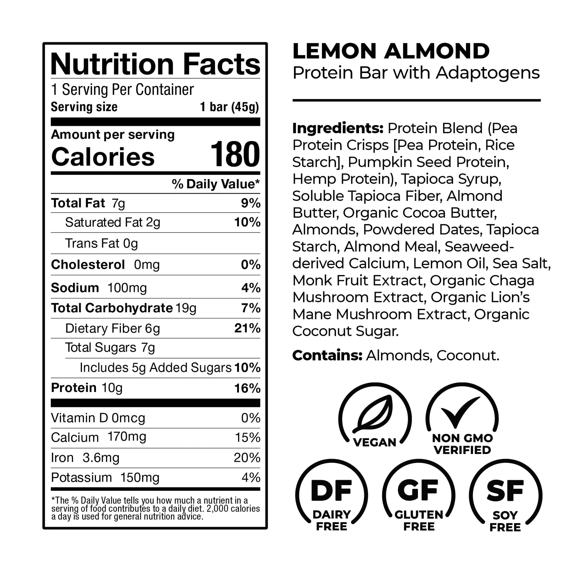 Laird Superfood etiqueta nutricional con datos de proteína y fibra