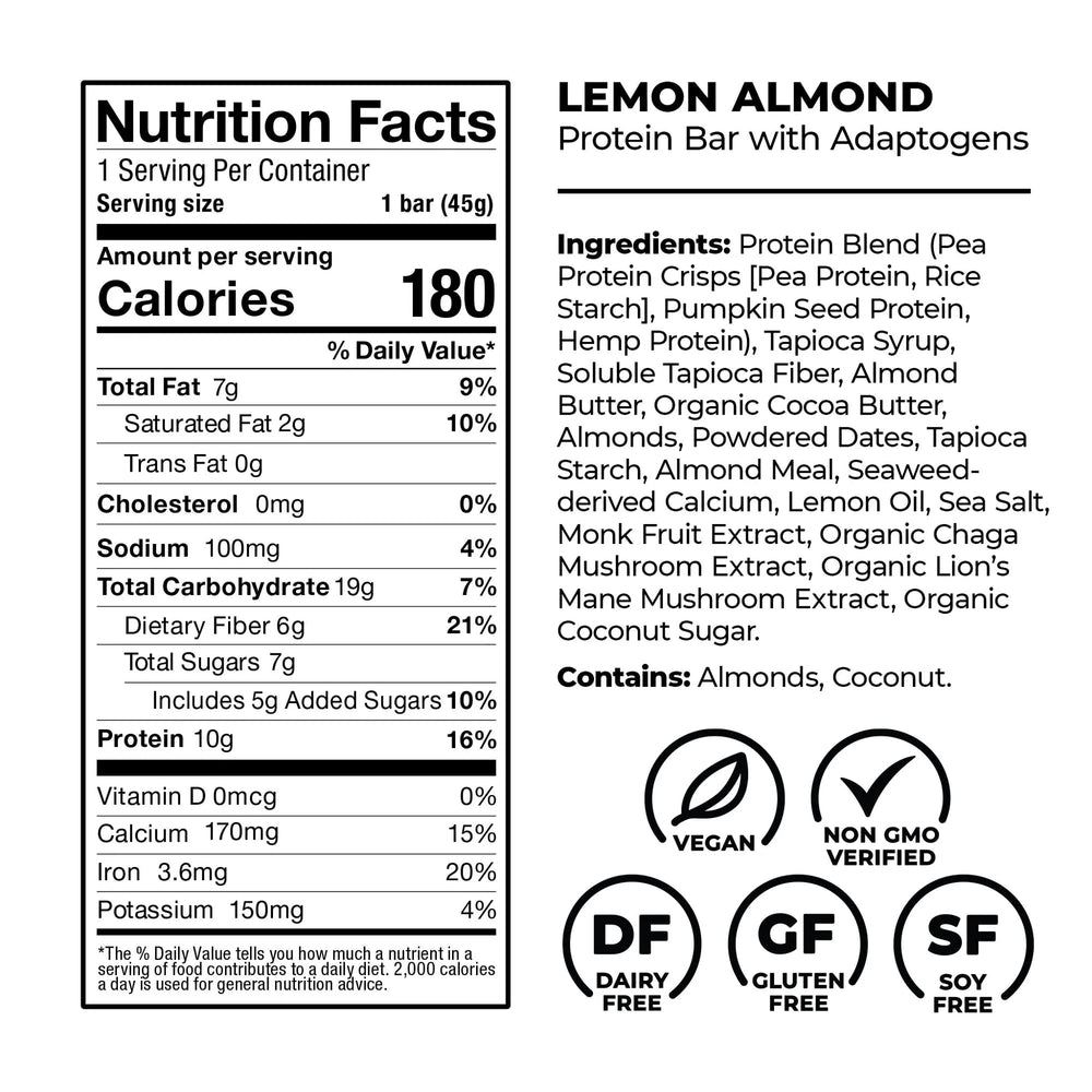 Laird Superfood etiqueta nutricional con datos de proteína y fibra