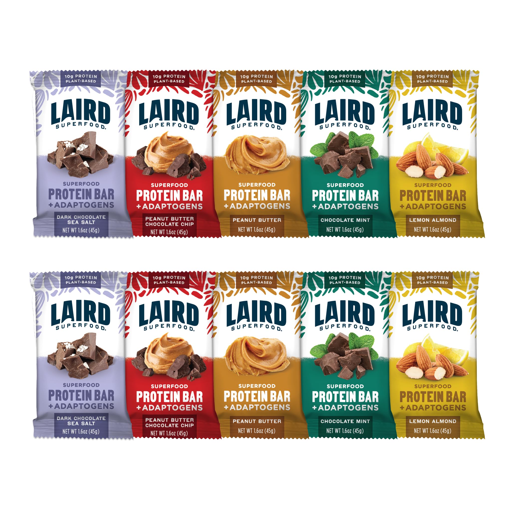 Laird Superfood empaque frontal mostrando variedad y conveniencia