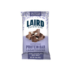 Laird Superfood frente del paquete mostrando el sabor Dark Chocolate Sea Salt y beneficios