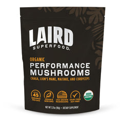 Laird Superfood frontal del empaque que muestra la bolsa y beneficio de conveniencia