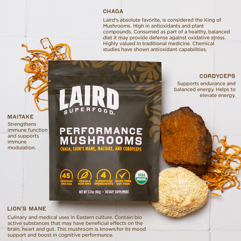 Laird Superfood comparación de tamaño con cuchara para porción fácil y controlada