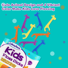 Lakeyface flosser en mano de niño facilitando la higiene interdental