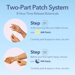 Laki Naturals parche junto a una mano para comparar tamaño y portabilidad