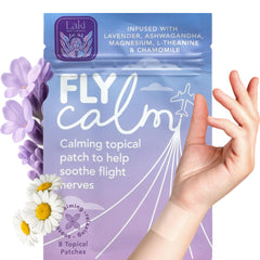 Laki Naturals empaque frontal del parche que facilita viajar con calma