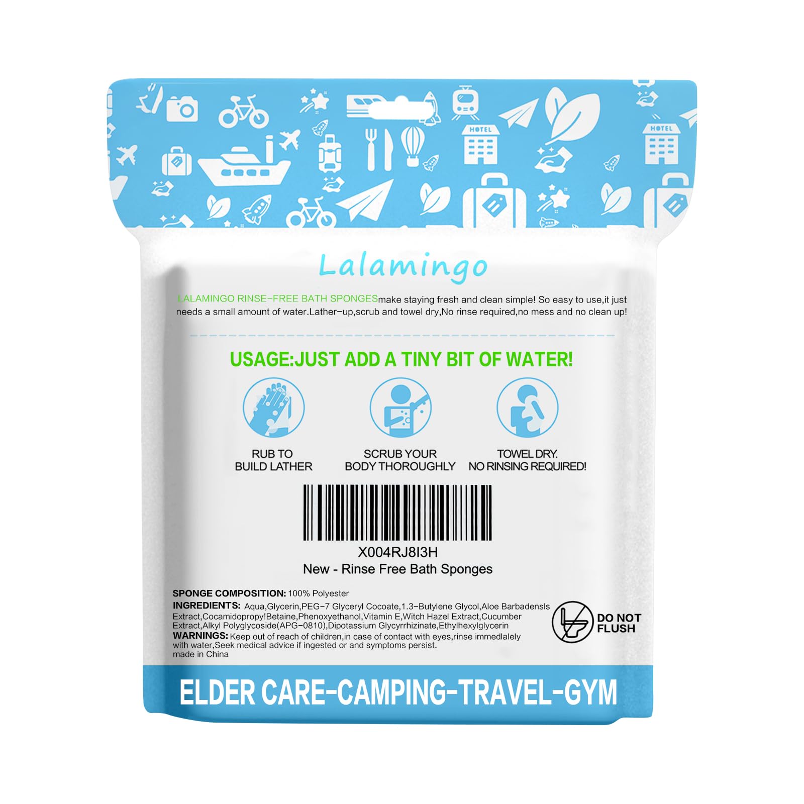 Lalamingo etiqueta con ingredientes como aloe vera y vitamina E para suavizar piel