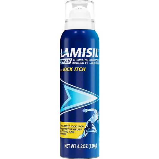 Lamisil frente del envase mostrando diseño y uso rápido