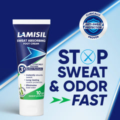 Lamisil detalle de textura de crema absorbe rápido sin sensación grasa