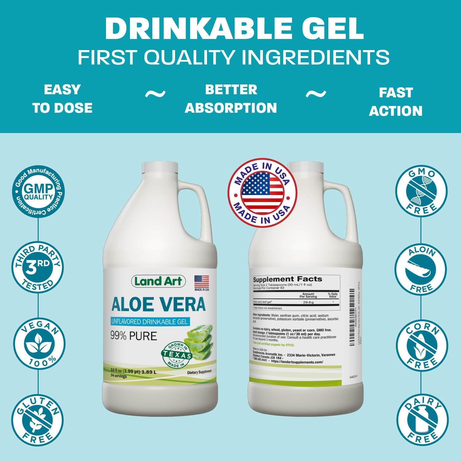 Aplicación tópica de Land Art Aloe Gel para alivio de piel