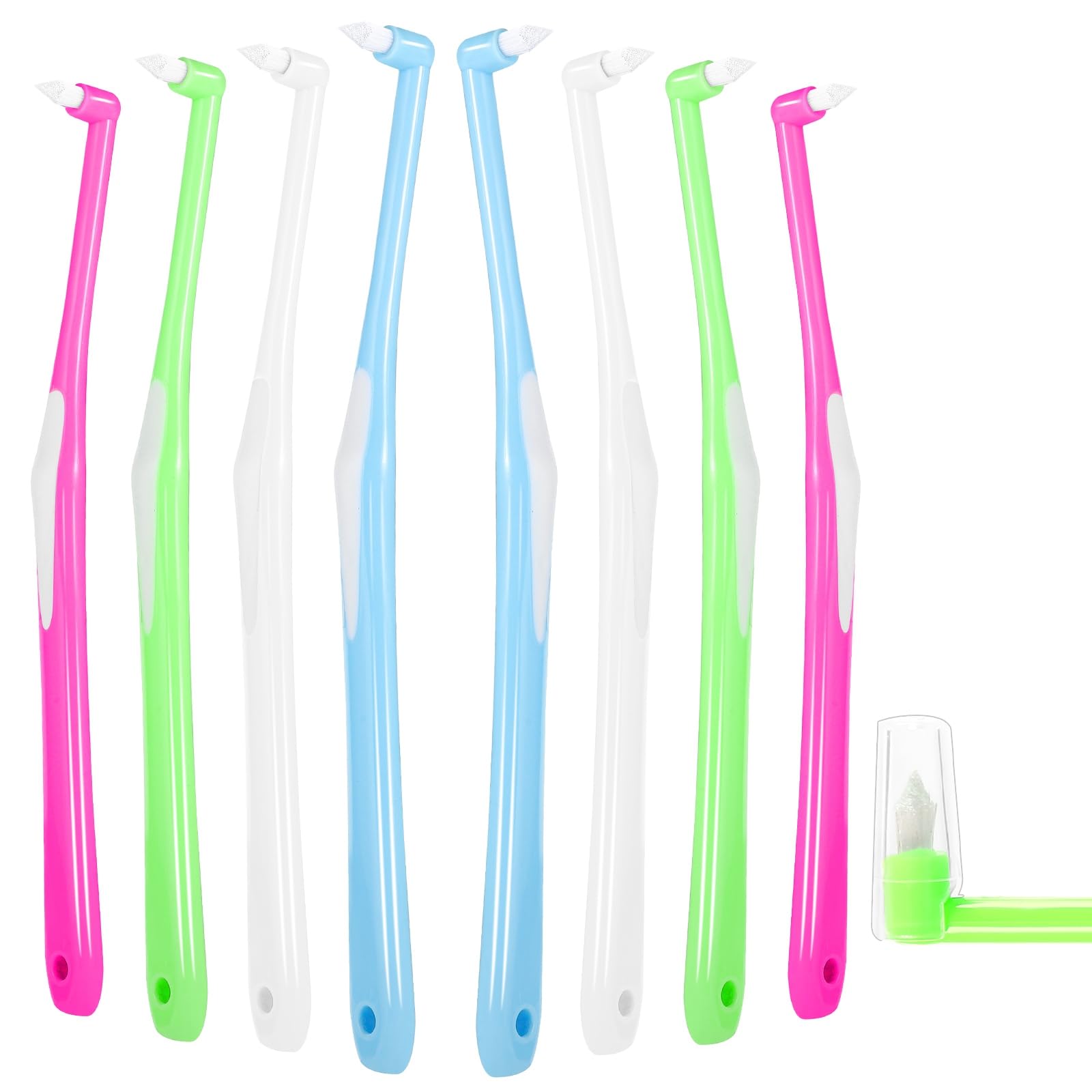 lanjue pack frontal ocho cepillos colores con fundas, práctica higiene diaria