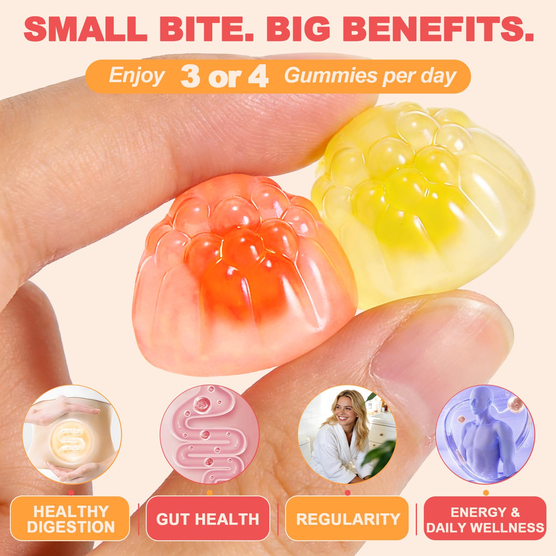 LanranBee porción en cuchara destacando 10 g de fibra por ración