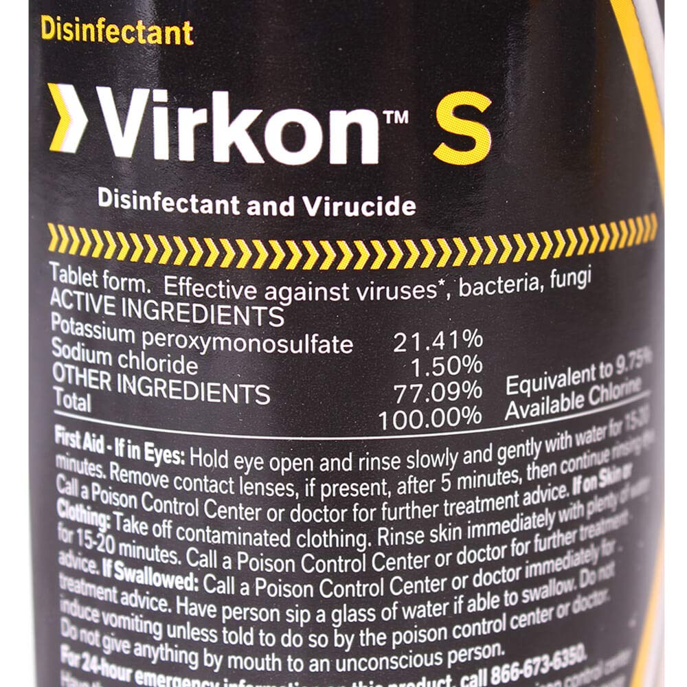 Lanxess DuPont Virkon S tableta en primer plano que muestra textura y dosificación precisa