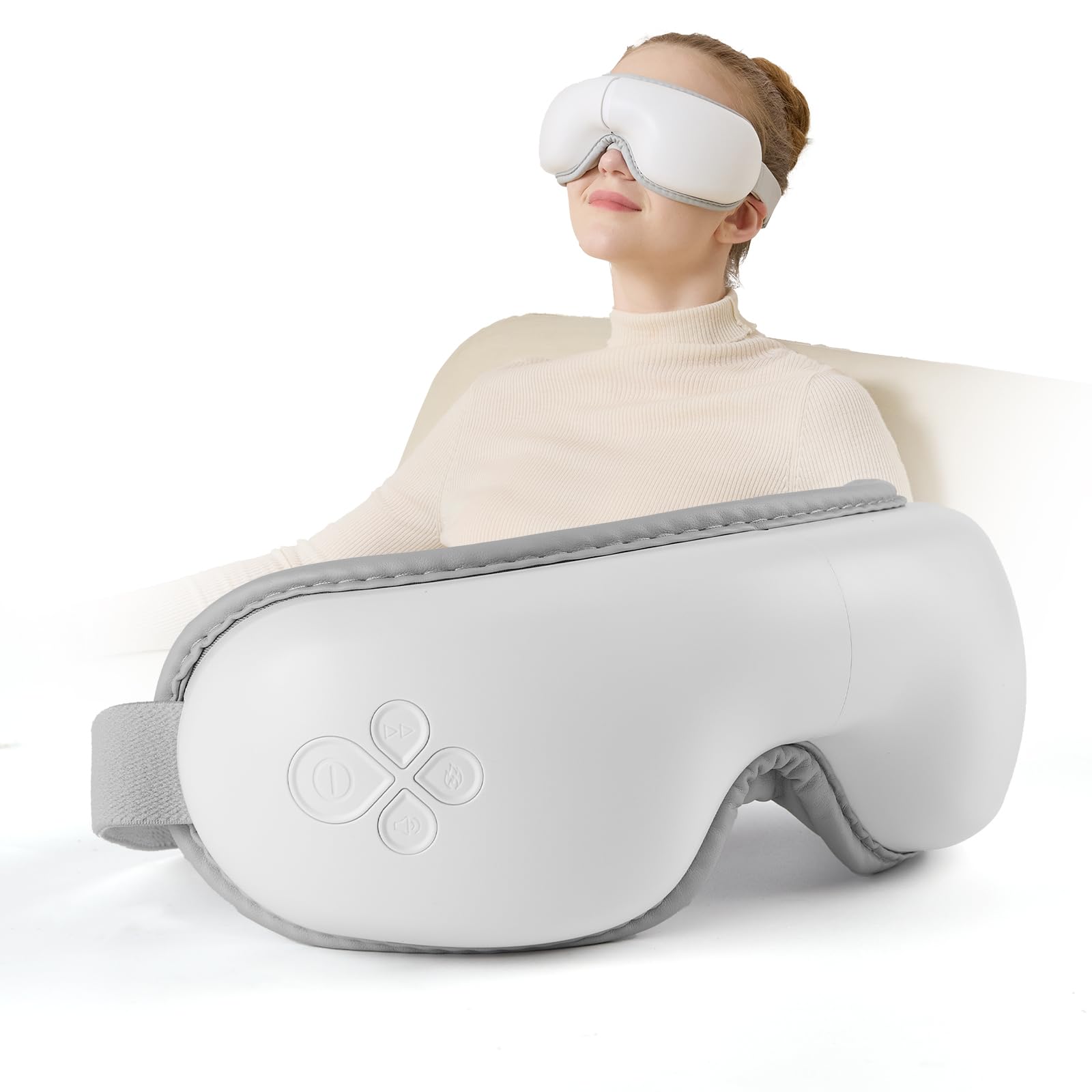 LAOBEN vista frontal del masajeador ocular con calor, cómodo y ergonómico