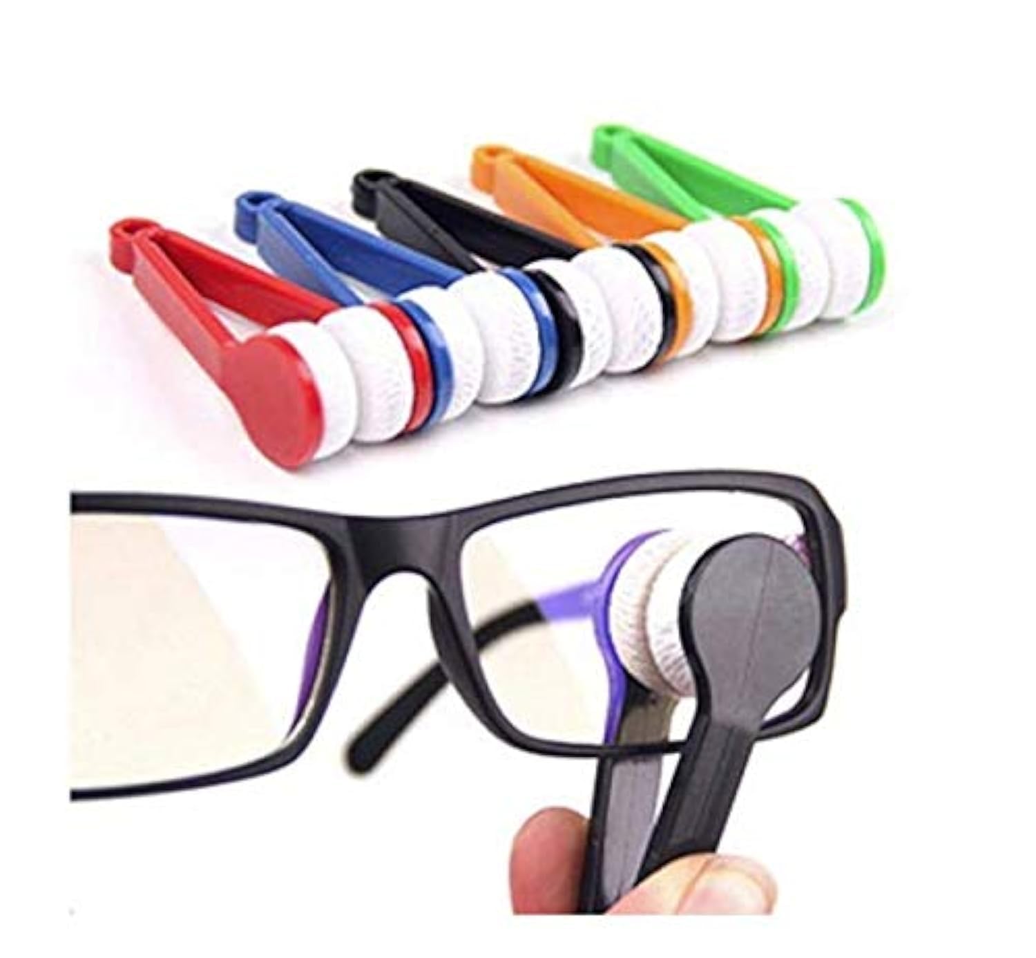 LASSUM paquete frontal de cinco limpiadores para gafas, portable y práctico