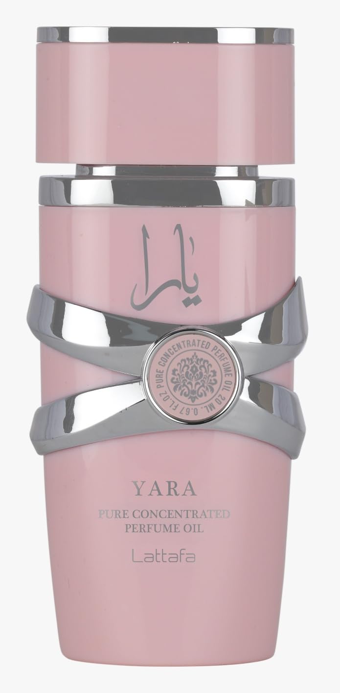 Lattafa Yara frasco frontal elegante mostrando tamaño y diseño práctico
