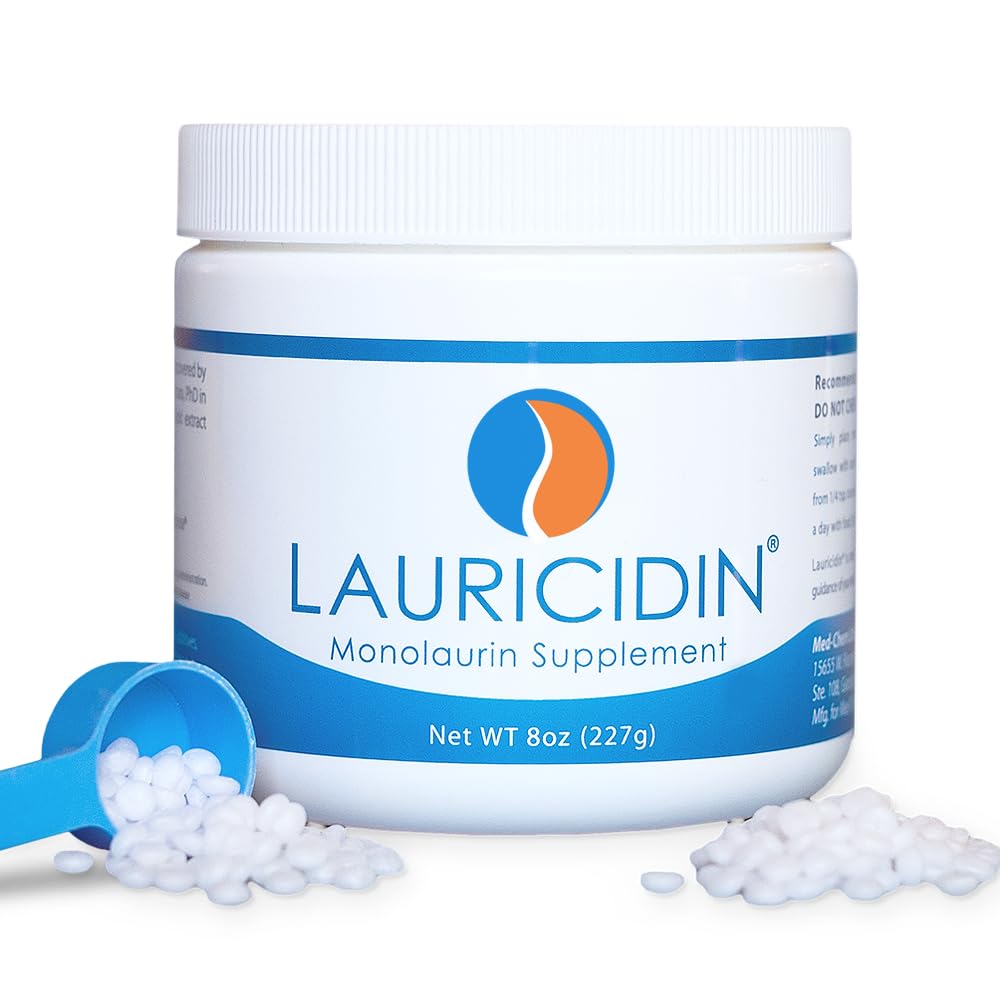 Lauricidin frasco frontal mostrando presentación y volumen, confianza en calidad