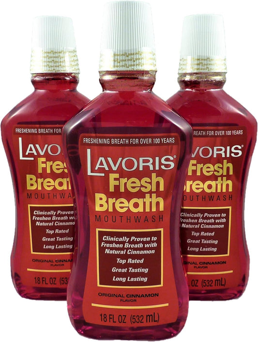 Lavoris botella frontal pack tres unidades, solución económica y fresca