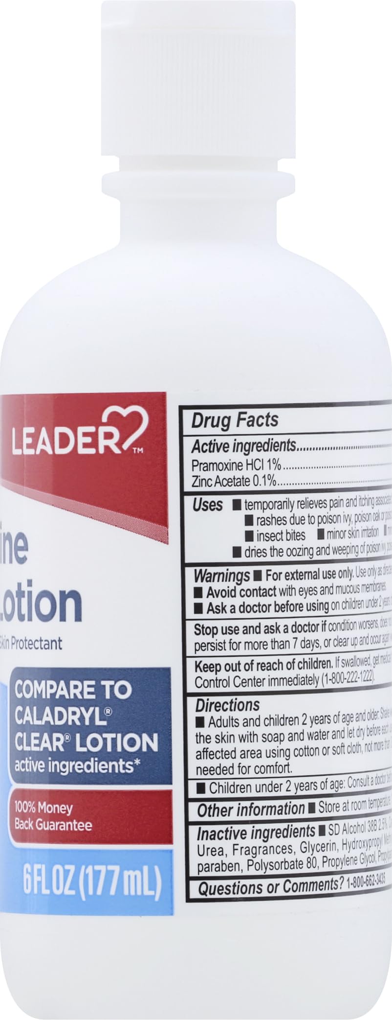 Leader detalle de la etiqueta con instrucciones y ingredientes visibles