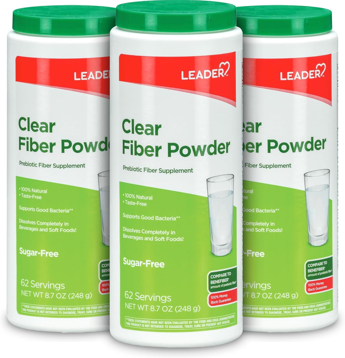 Leader envase frontal mostrando diseño y cantidad para almacenamiento prolongado
