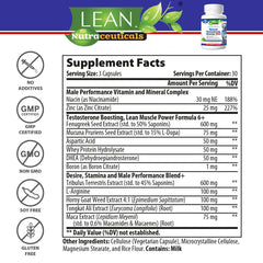 LEAN Nutraceuticals etiqueta nutricional en primer plano ofreciendo transparencia y dosis clara