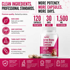 Leaping Lynx etiqueta legible con ingredientes y beneficios