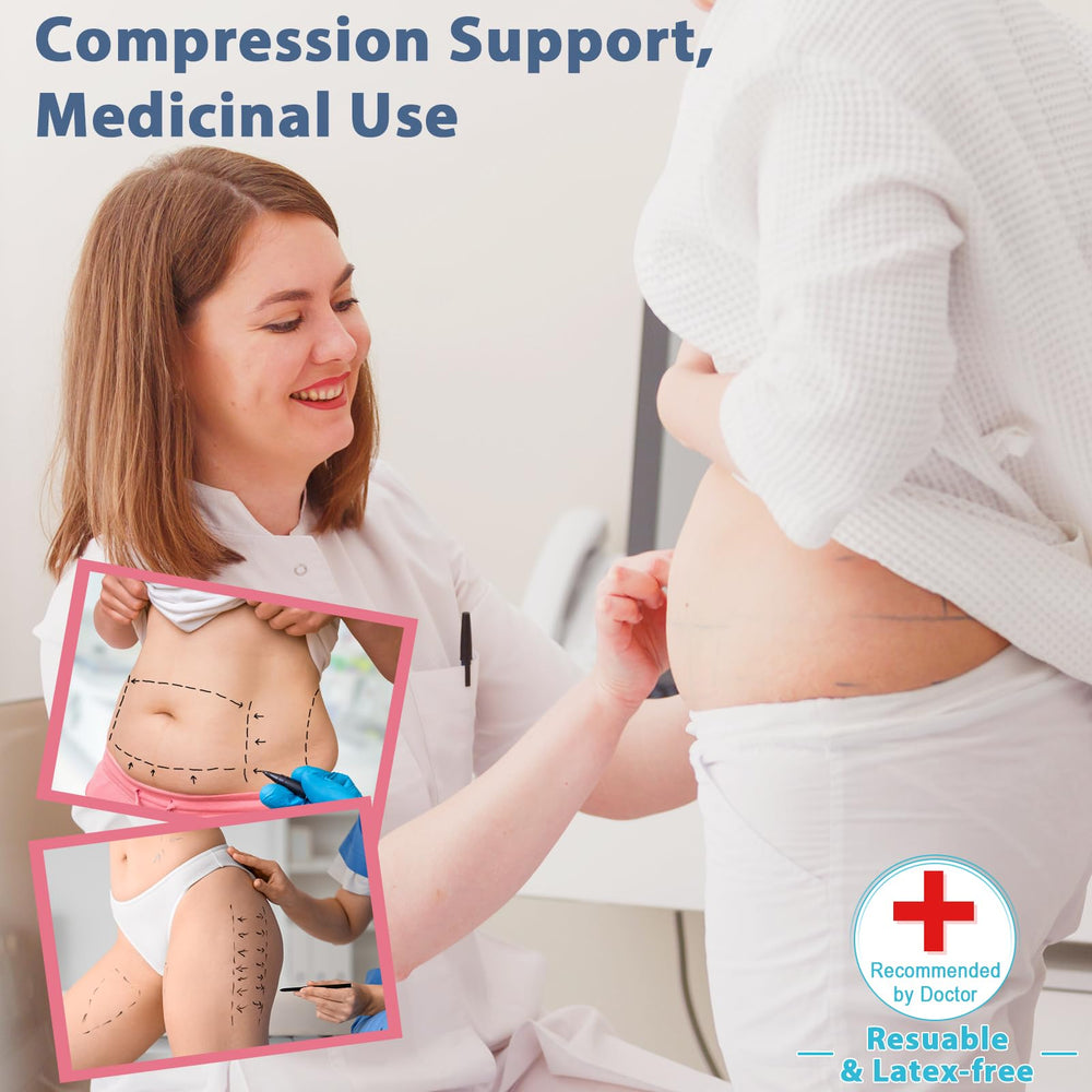 Tela clínica con faja y Learay visible, uso recomendado bajo prendas de compresión
