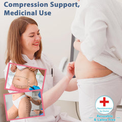 Tela clínica con faja y Learay visible, uso recomendado bajo prendas de compresión