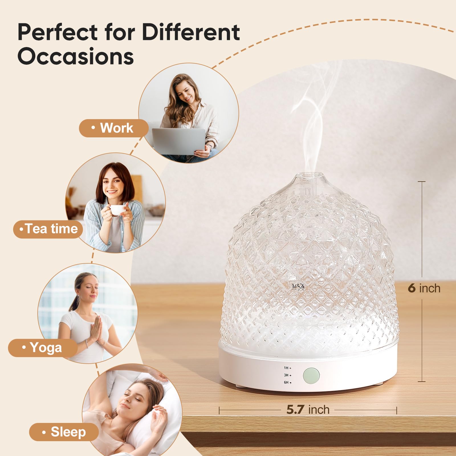Lecdura difusor en entorno de yoga creando ambiente tranquilo y concentración