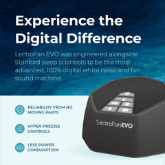 LectroFan altavoces superiores que dispersan sonido estable en la habitación