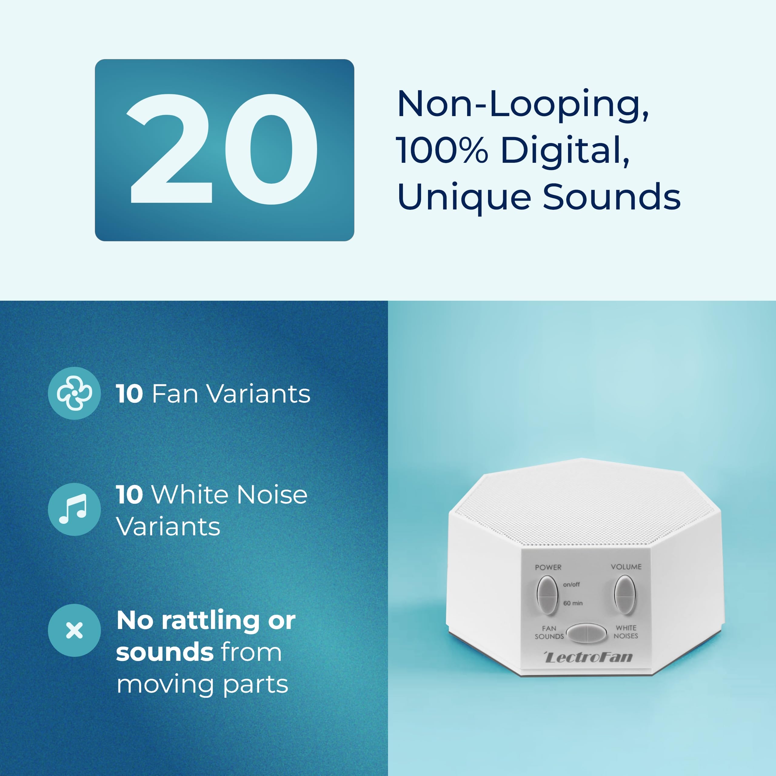 LectroFan controles y volumen precisos para enmascaramiento sonoro