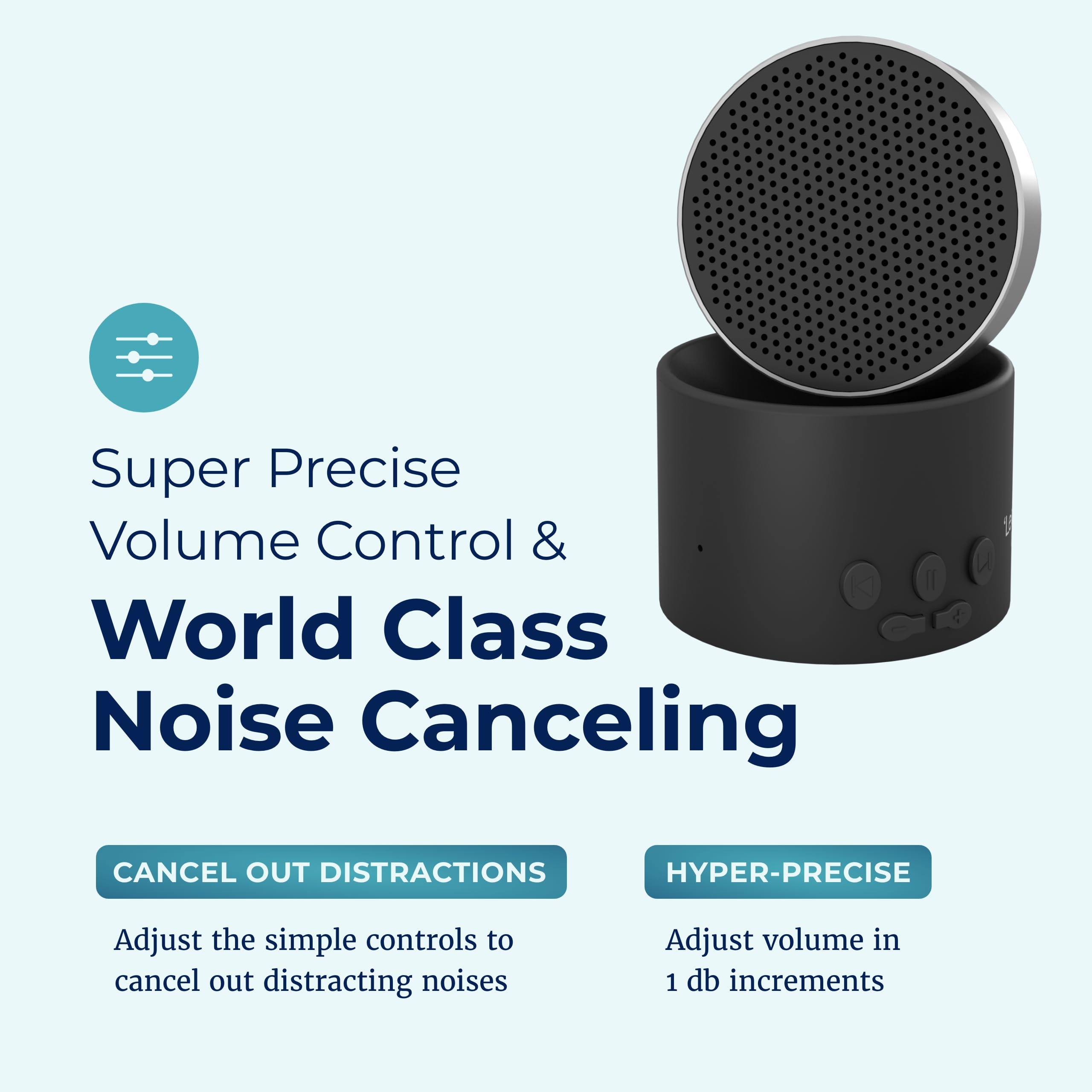 Adaptive Sound Technologies LectroFan Micro2 sobre mesita de noche generando ambiente tranquilo para dormir