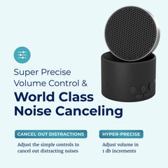 Adaptive Sound Technologies LectroFan Micro2 sobre mesita de noche generando ambiente tranquilo para dormir