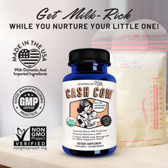 Detalle de la etiqueta Legendairy Milk con ingredientes y certificaciones