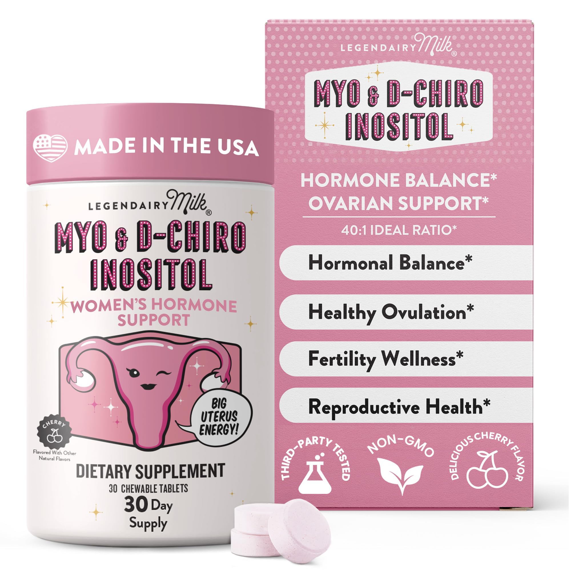 Legendairy Milk frente del empaque mostrando suministro de 30 días y beneficio práctico