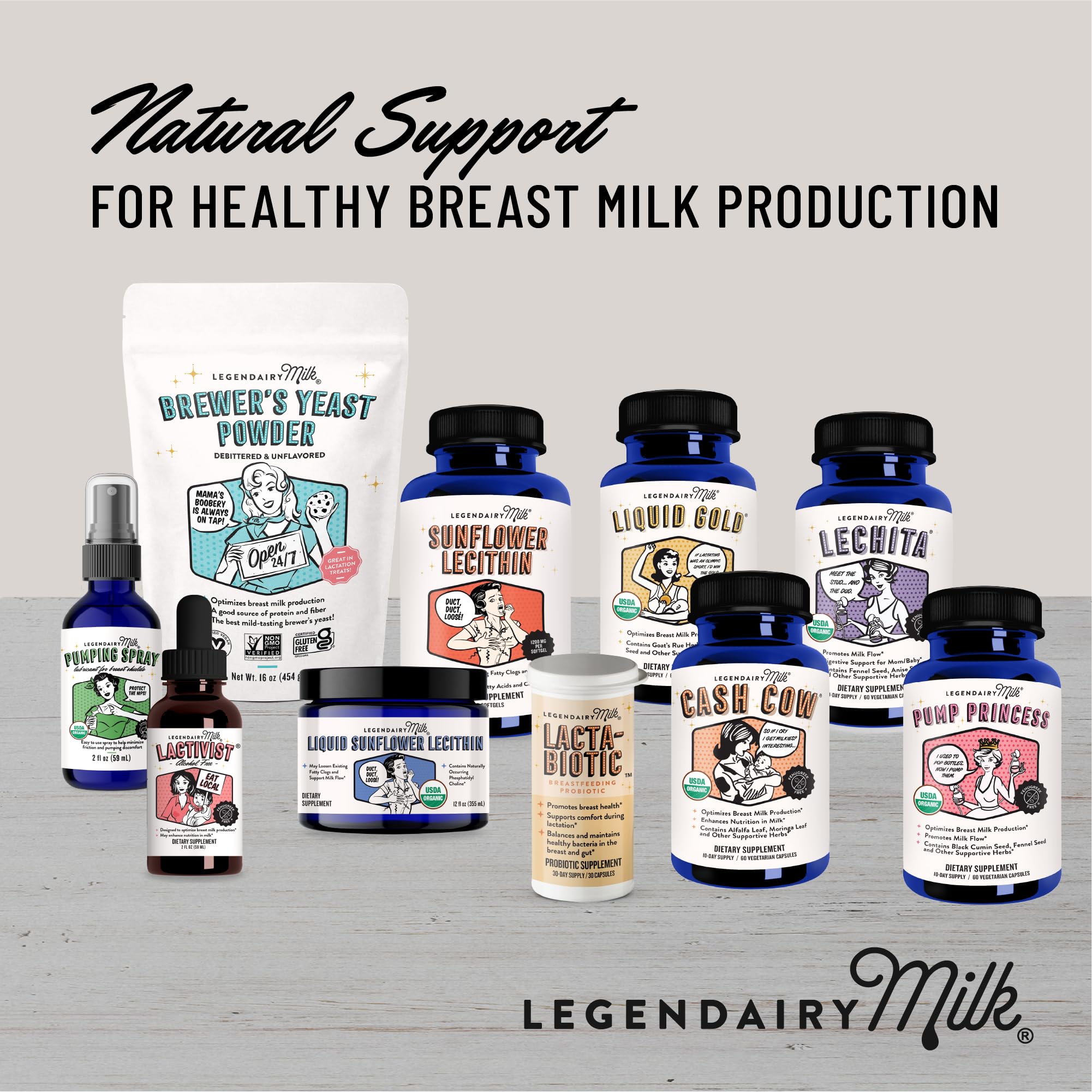 Madre sonriente con bebé representando bienestar y apoyo a la lactancia con Legendairy Milk