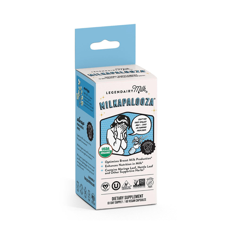 Legendairy Milk vista lateral del paquete mostrando instrucciones y sellado