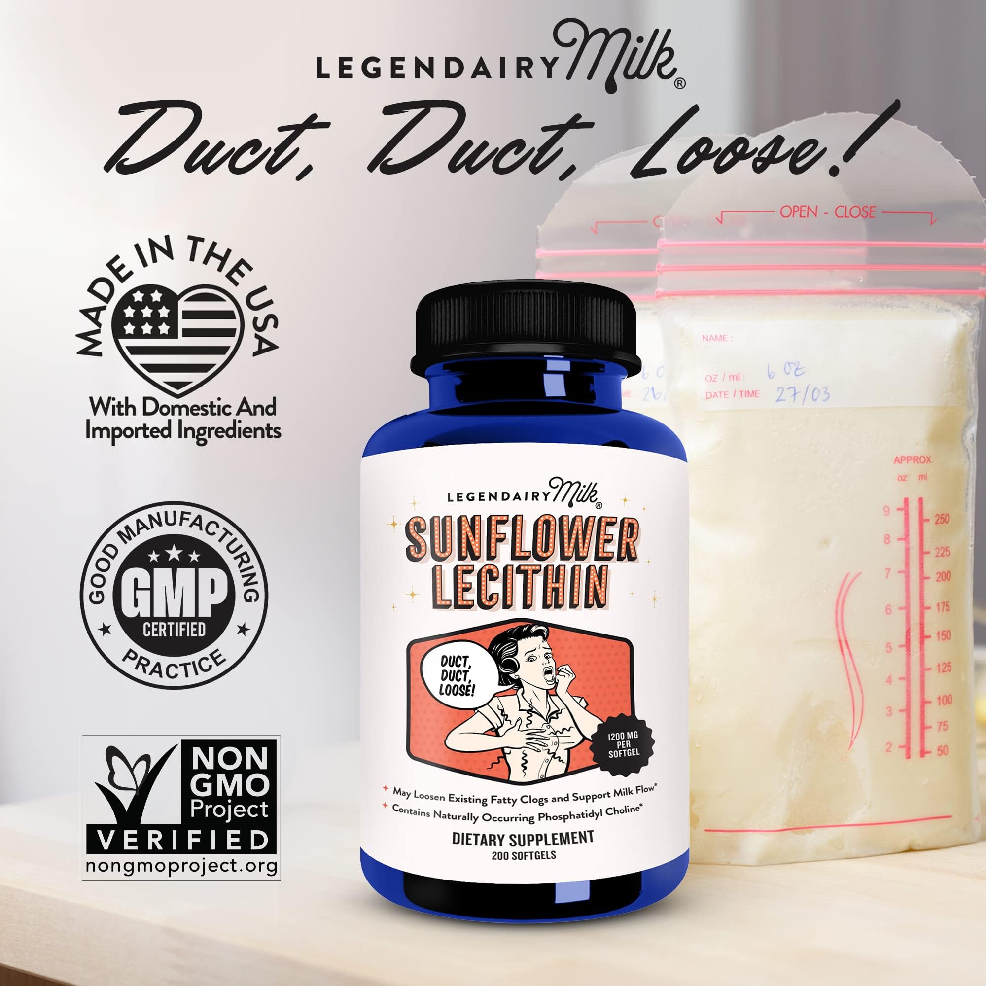 Legendairy Milk ilustración de textura lípida para apoyo al flujo de leche