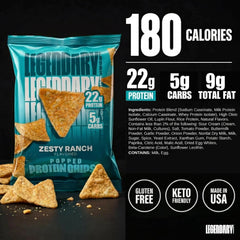 Legendary Foods primer plano textura crujiente y ventaja bajo en grasa