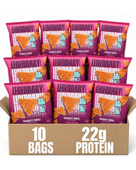 Legendary Foods frente del empaque mostrando la marca y sabor Tangy BBQ con beneficio de proteína elevada