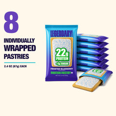 Legendary Foods pastel arándanos en escena de desayuno rápido para energía matinal