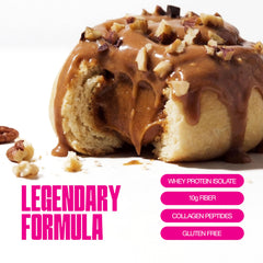 Legendary Foods ingredientes reales alrededor del rollo destacando proteínas