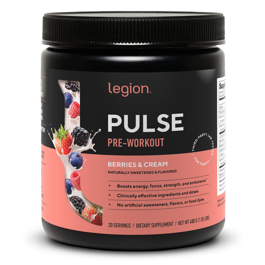 LEGION Pulse frente del envase mostrando diseño y claridad de ingredientes