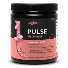 LEGION Pulse frontal del envase mostrando la marca y claridad de etiqueta, confianza