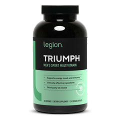 LEGION frasco delantero mostrando diseño y claridad en ingredientes beneficios visuales