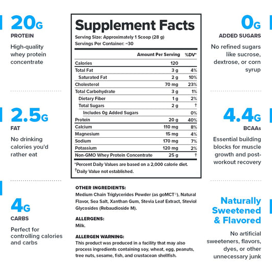 LEGION Whey Protein Powder vanilla bottle close-up highlights natural flavor and clean ingredients.