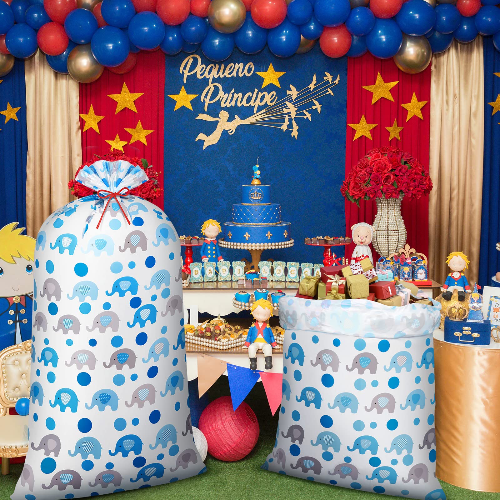 Leinuosen bolsa en uso durante baby shower, presentación festiva