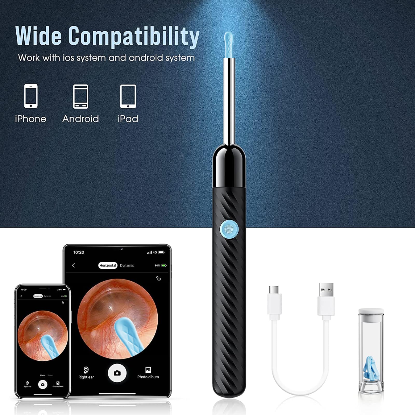 LEIPUT dispositivo en uso con smartphone, permite ver y guardar imágenes fácilmente